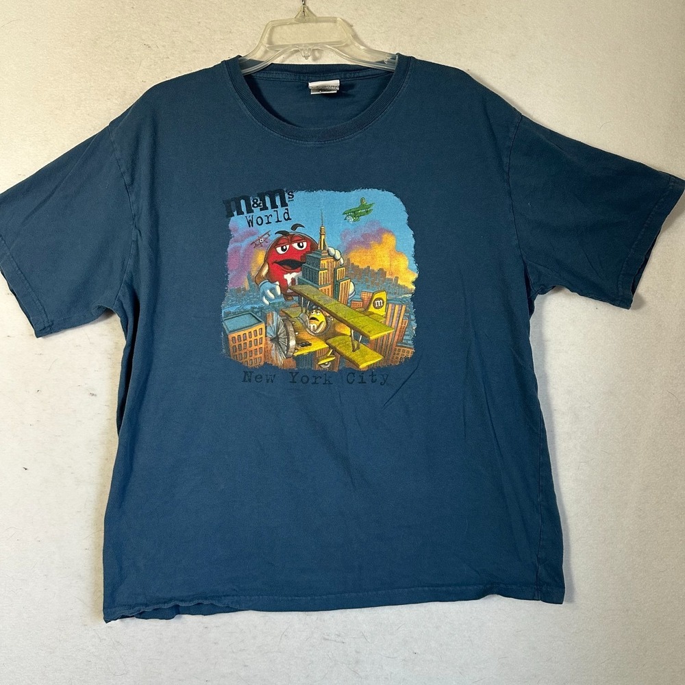 M&M's World New York City King Kong Graphic Tee Novelty T-Shirt Mens XL blue